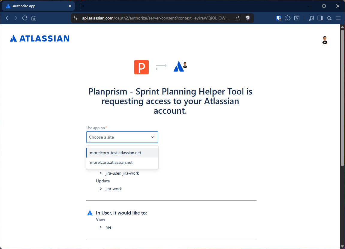 Authorize PlanPrism in Atlassian