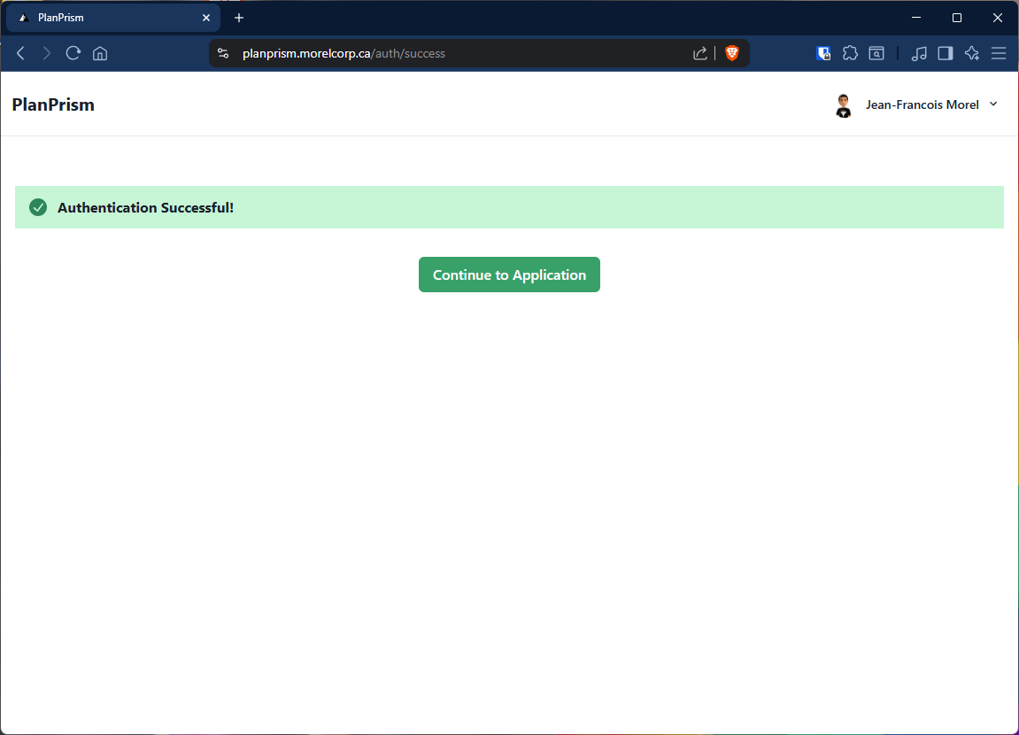 Authentication Successful