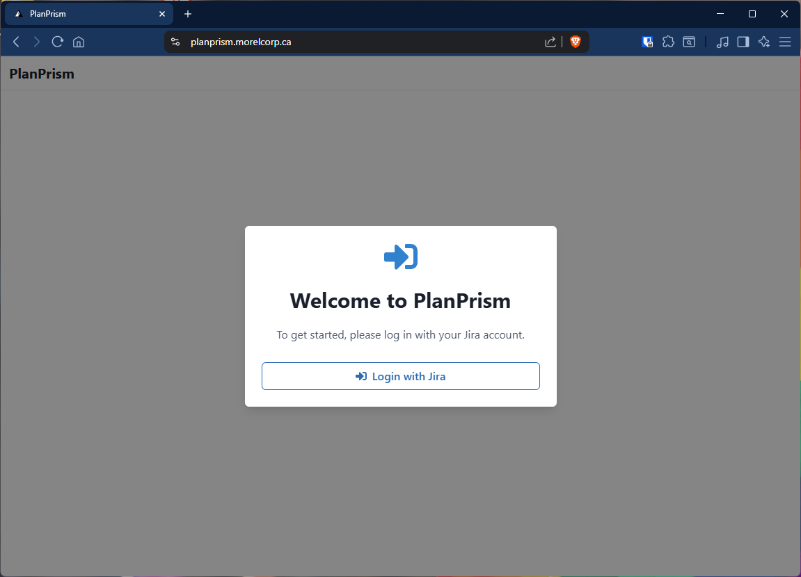 Login to PlanPrism